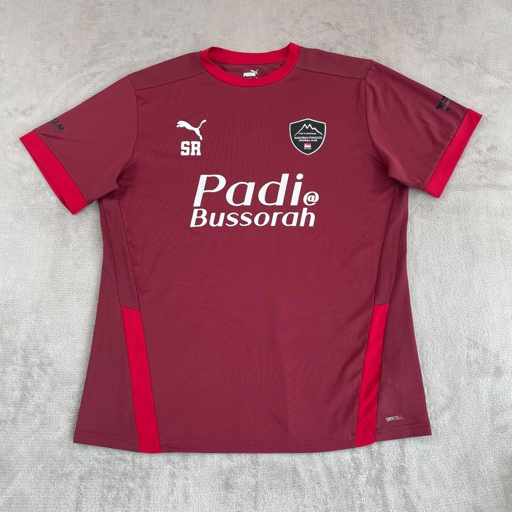 Puma Jungfrau Punggol Football Club Soccer Jersey Men XL Burgundy Paddi Bussorah